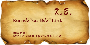 Kernács Bálint névjegykártya